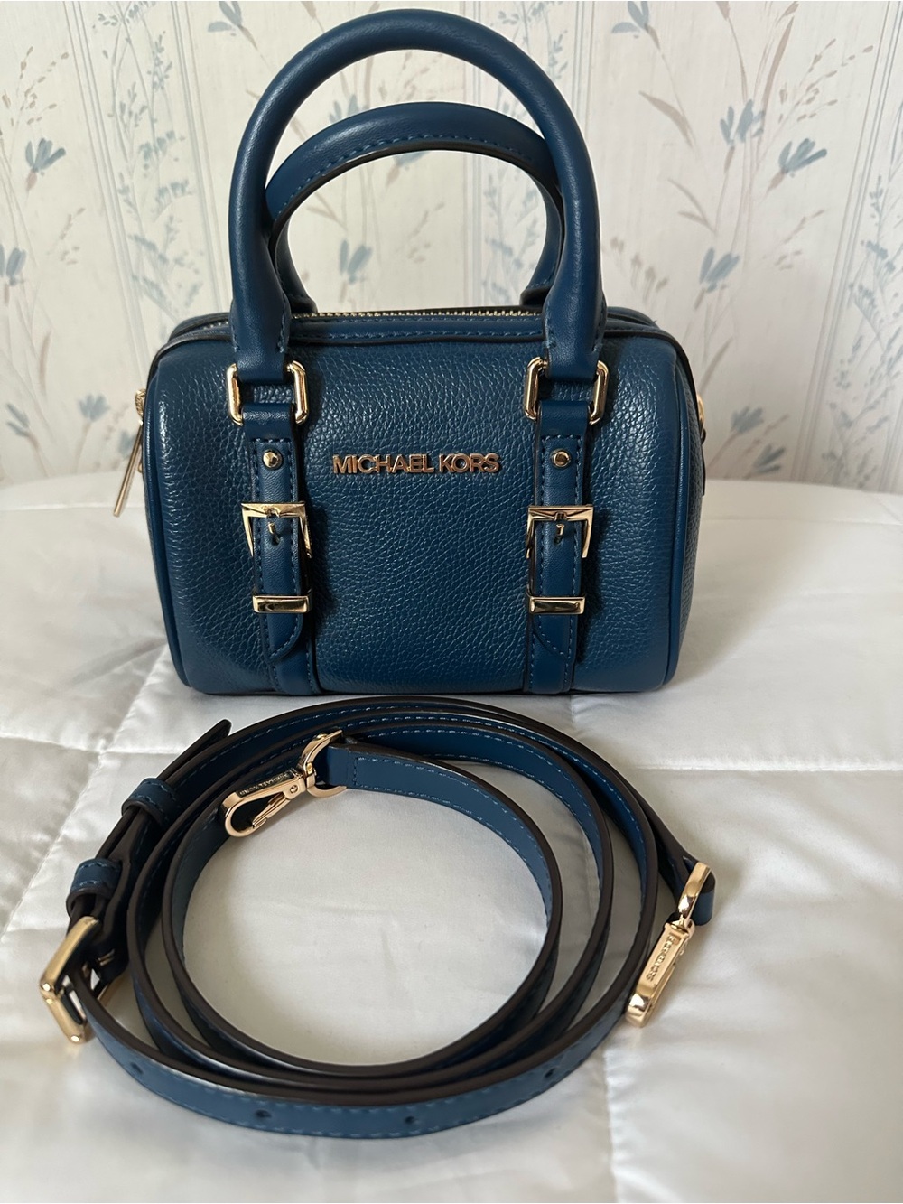Michael Kors Blue Leather Mini Satchel